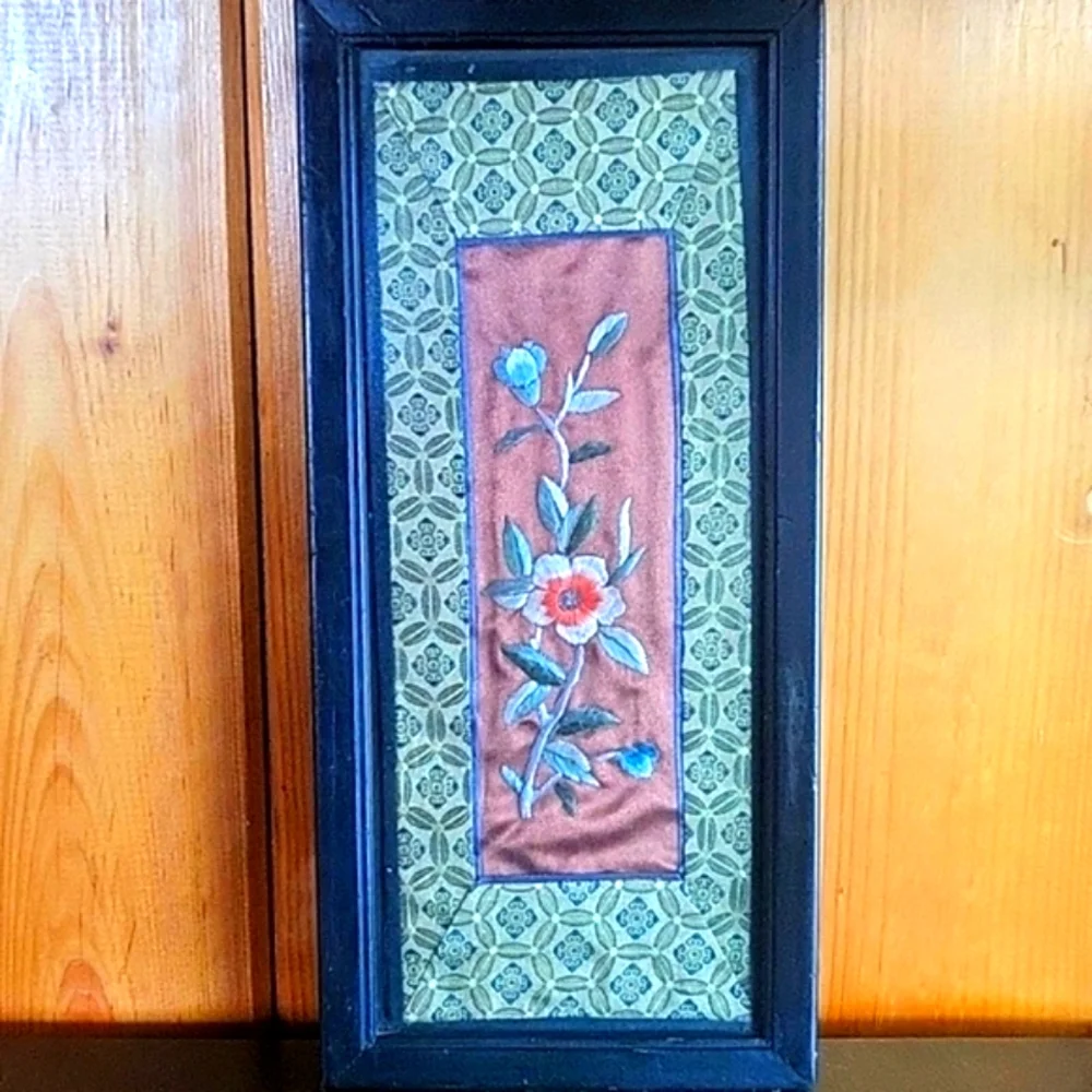 Vintage Chinese Silk Embroidery Panel